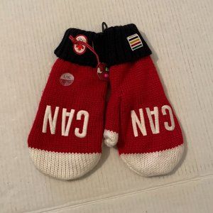 Canada Olympic Red Mittens Maple Leaf Adult Size L/XL Hudsons Bay New With Tags